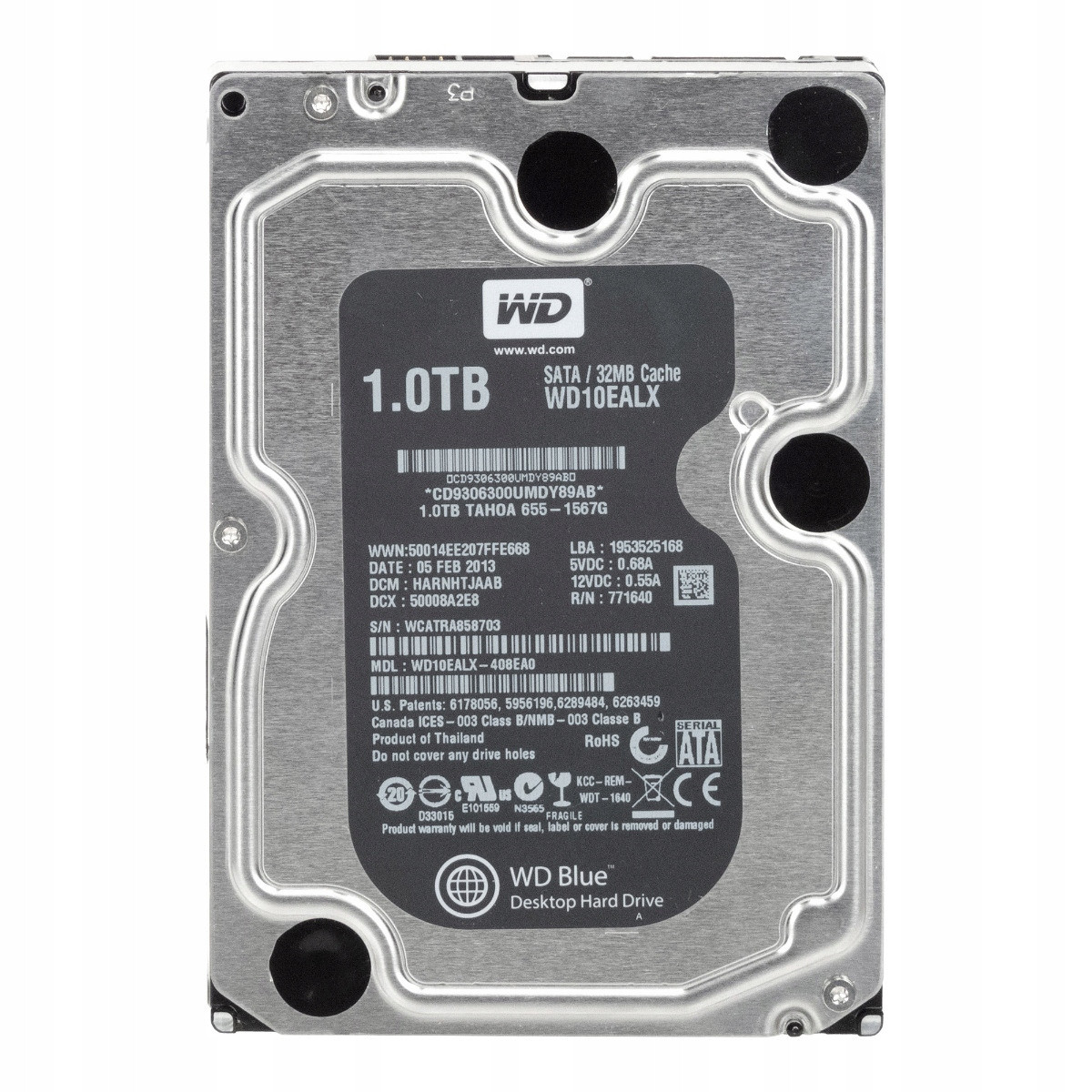 Wd Blue 1TB 7.2K 32MB Sata III 3.5'' WD10EALX-408EA0 655-1567G