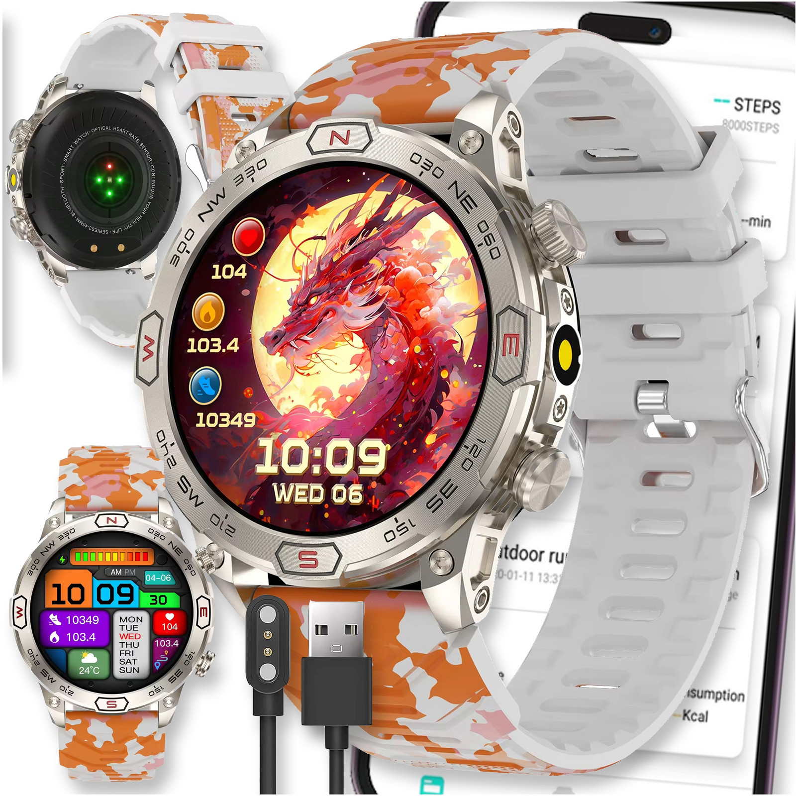 Chytré Hodinky Hodinky Watch Amoled 5 Atm SP02 Pánské Smart Hovory Sport Náramek