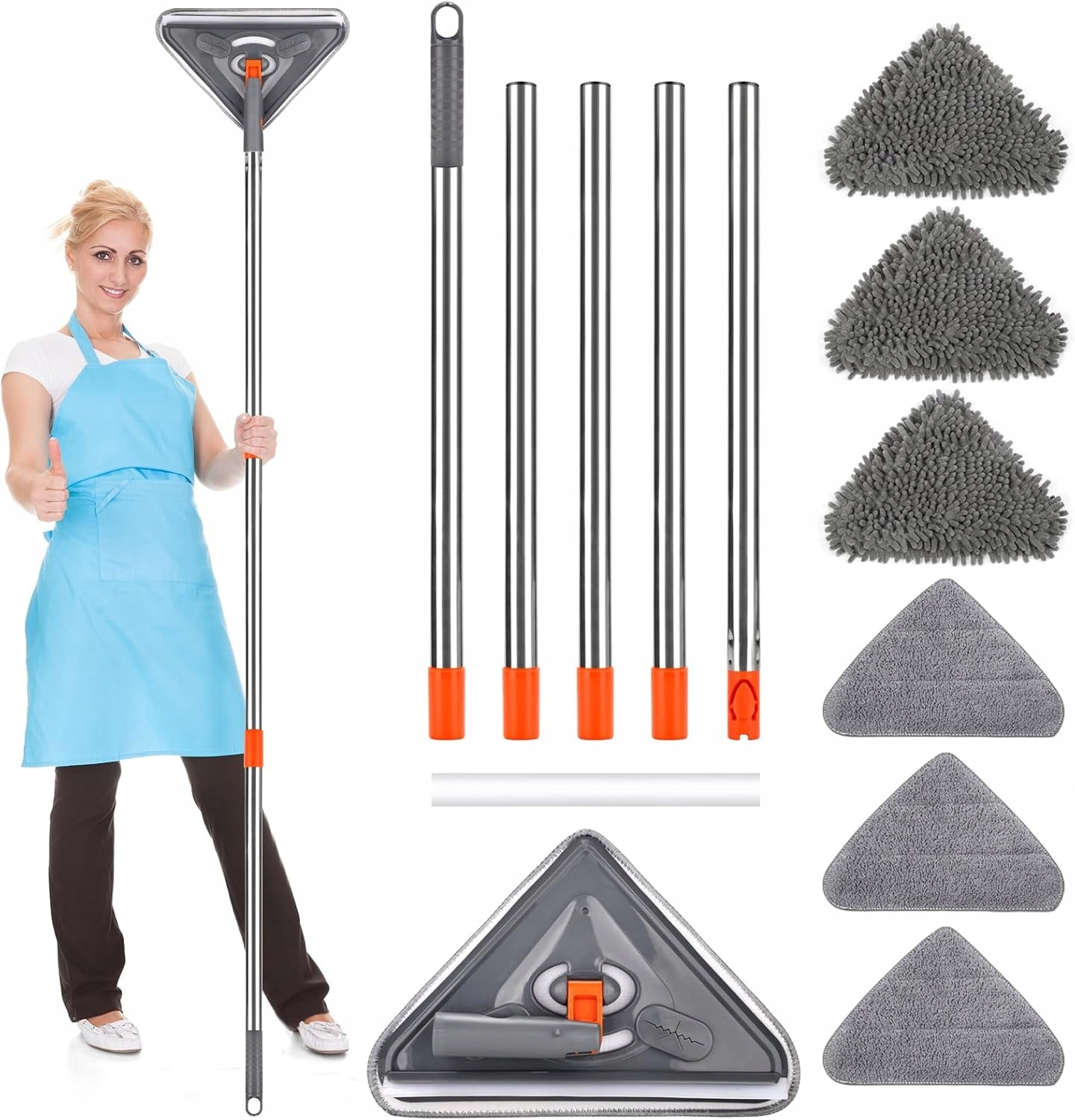 Mop rotační Rotační 360 Spin 215cm Na Čištění+ 6x Náplně Mikrovlákno