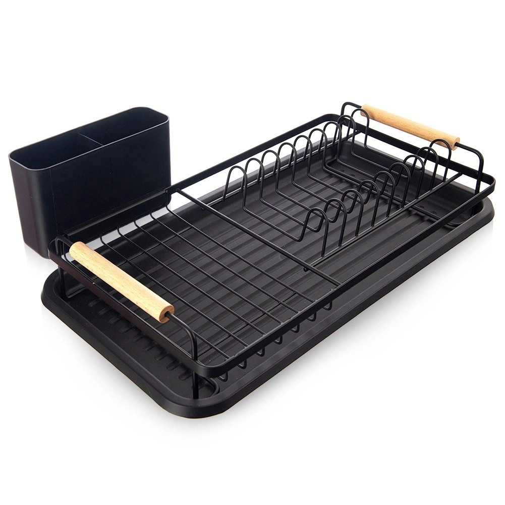 Sušák na nádobí černý Radka 43x23,5x9,5 cm