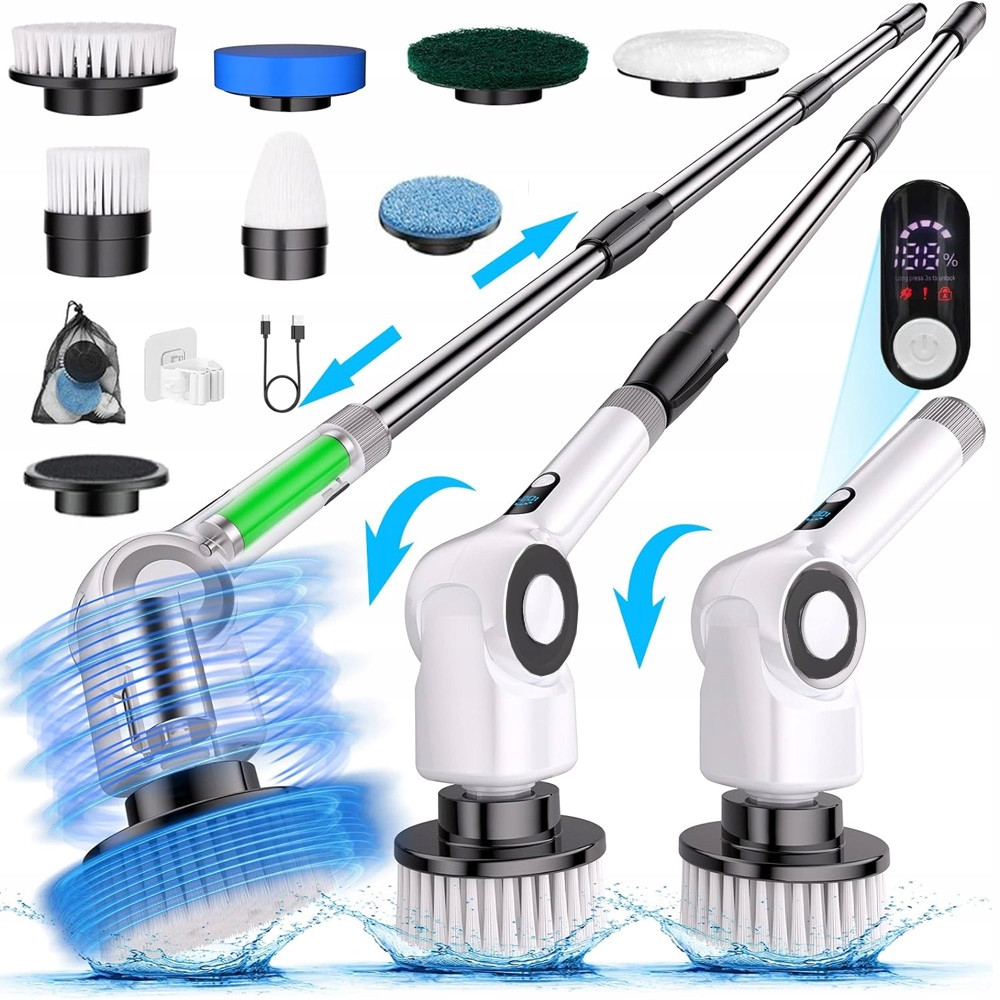 Elektrický Rotační Kartáč Čištění Drhnutí Bezdrátový Spin Mop