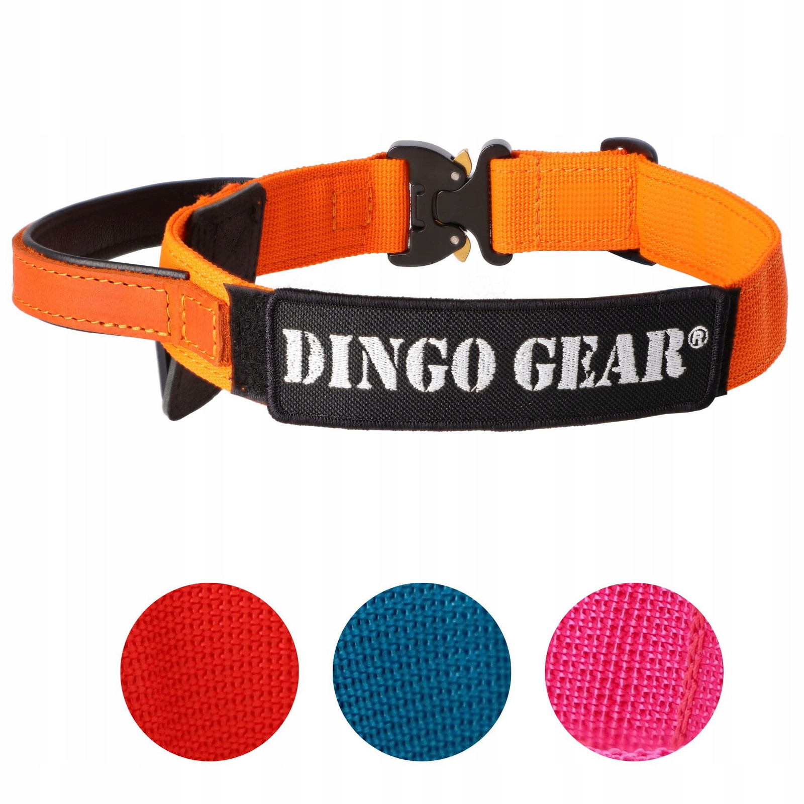 Dingo Gear Obojek Cobra páska s rukojetí 50 cm oranžová