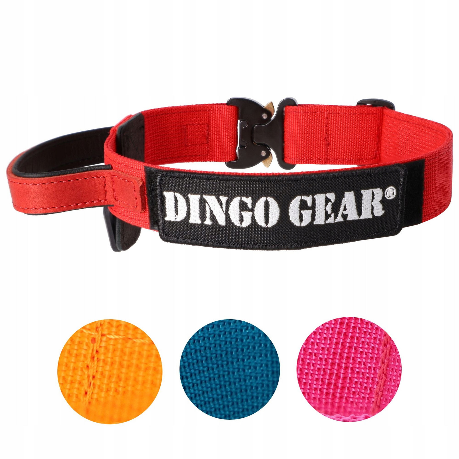 Dingo Gear Obojek Cobra páska s rukojetí 50 cm červená