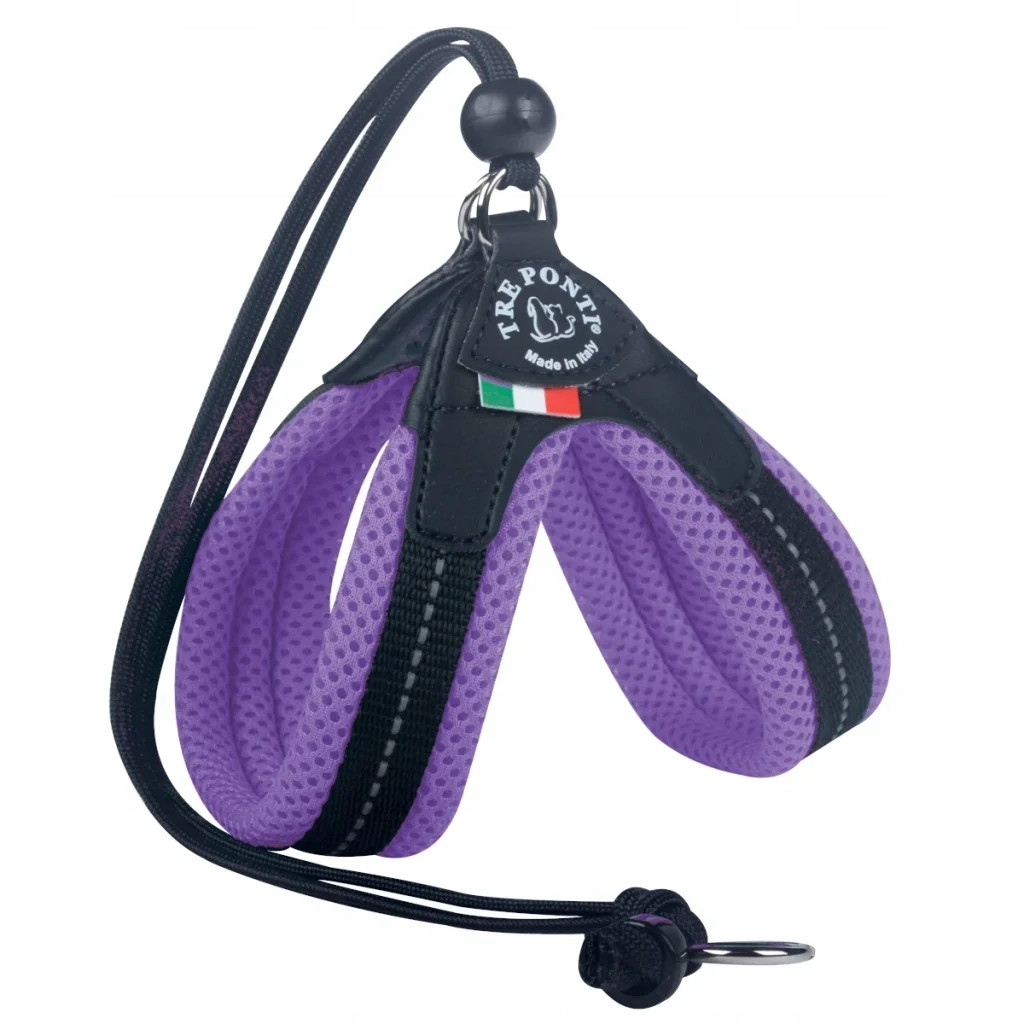 Postroj malé kočky kotě 25-35cm do 3kg Tre Ponti fialový Měkký