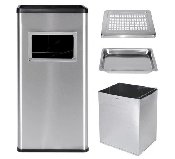 Popelník 30L nerezová ocel popelník stojící odpadkový koš