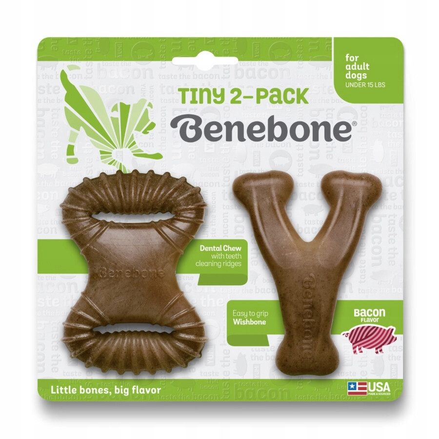 Benebone Dental Tiny 2 Pack Xs Bezpečné kousátko pro malé psy 10 cm