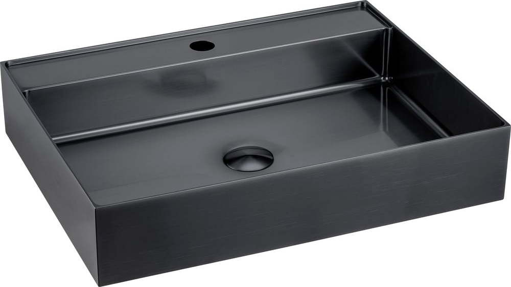 Černé nerezové umyvadlo 55x42 cm Aurum – Sapho