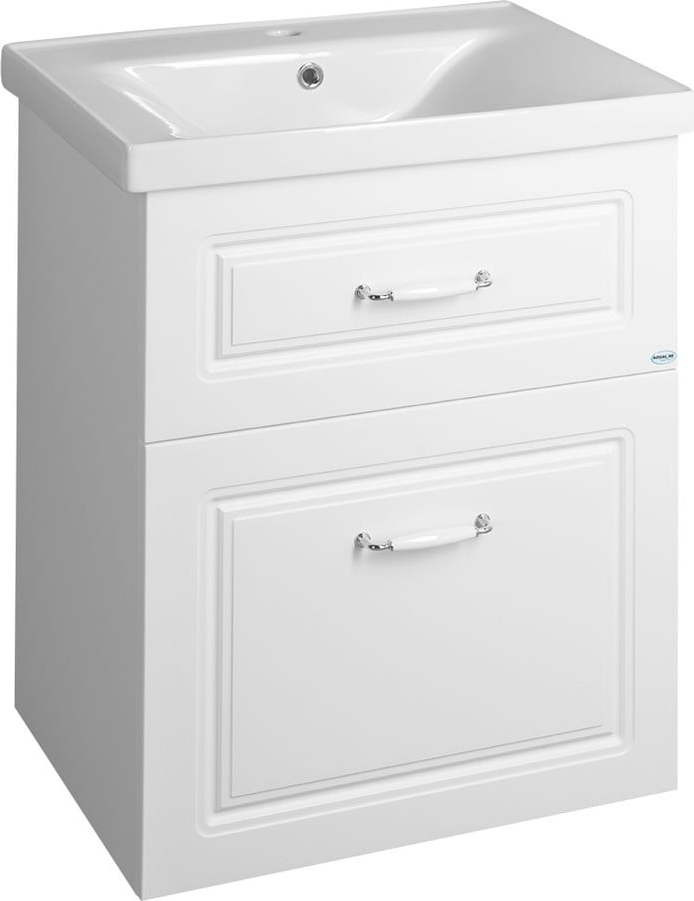 Bílá závěsná skříňka bez umyvadla 57x72,5 cm Favolo – Sapho