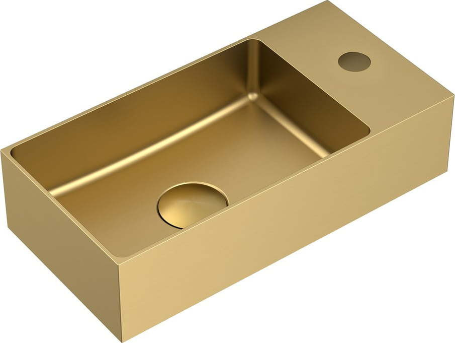 Nerezové umývátko ve zlaté barvě 36,5x18 cm Aurum – Sapho