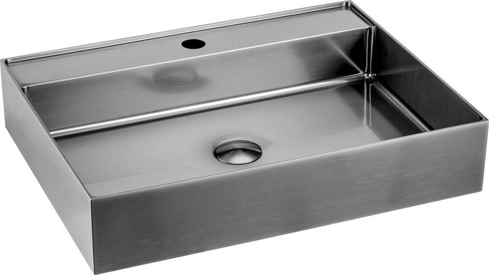 Nerezové umyvadlo ve stříbrné barvě 55x42 cm Aurum – Sapho