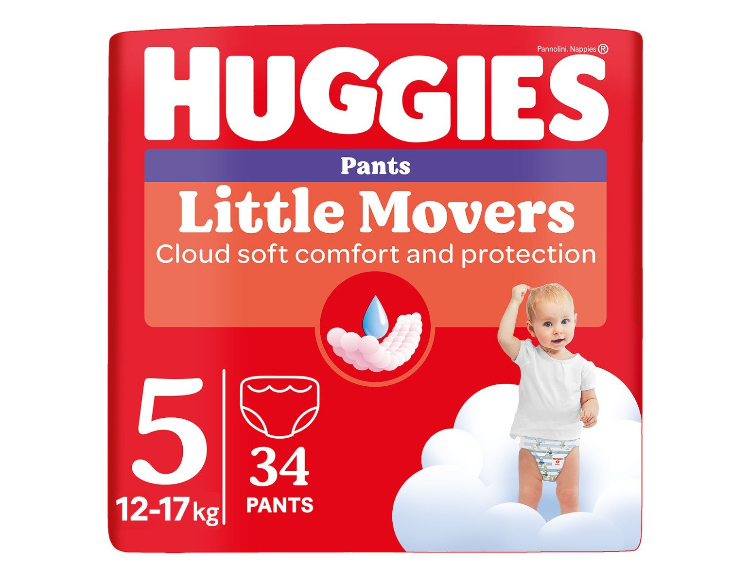 Huggies Little Movers Pants 5 12-17kg 34ks