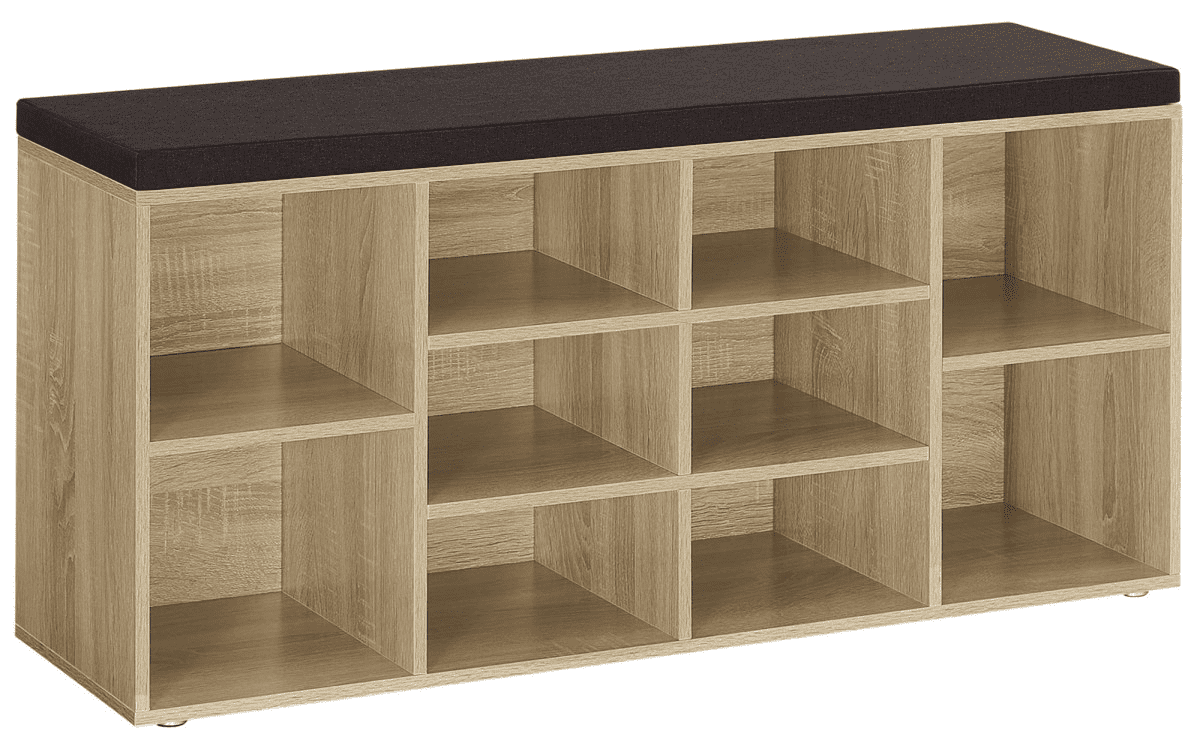 Botník s lavicí a hnědým sedákem WESO SONOMA 104x30x48 cm