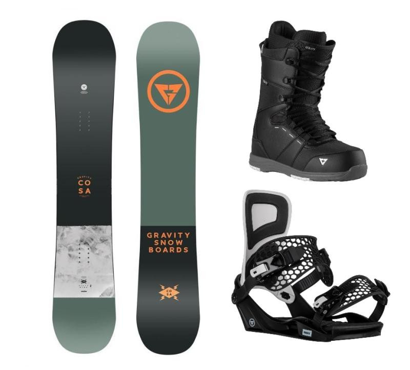 Gravity Cosa 24/25 snowboard + Gravity Indy black/white vázání + Gravity Void black/grey boty