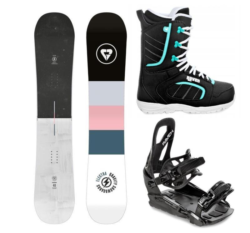 Gravity Electra 24/25 dámský snowboard + Raven S230 Black vázání + Raven Diva black/mint boty