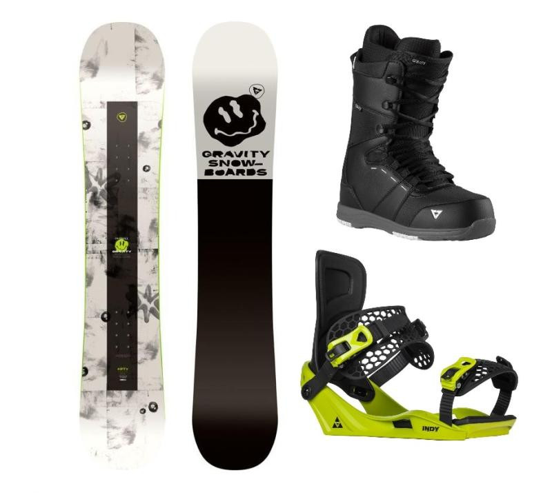 Gravity Madball 24/25 snowboard + Gravity Indy lime/black vázání + Gravity Void black/grey boty