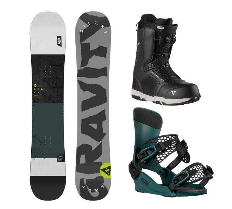 Gravity Silent 24/25 snowboard + Gravity Drift steel green vázání + Gravity Recon Atop black boty