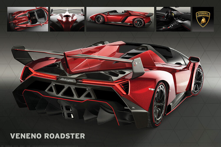 EUROGRAPHICS Plakát, Obraz - Lamborghini Veneno Roadster, 91.5 × 61 cm