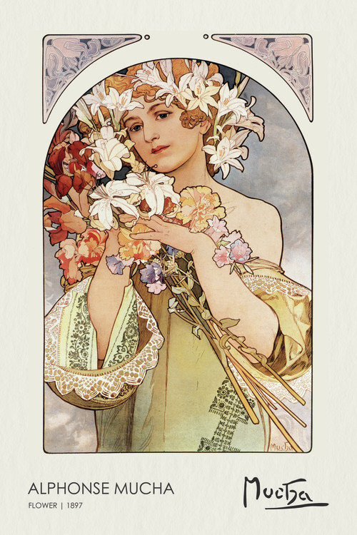 Alfons Mucha Obrazová reprodukce Flower (1897), Alfons Mucha, 26.7 × 40 cm