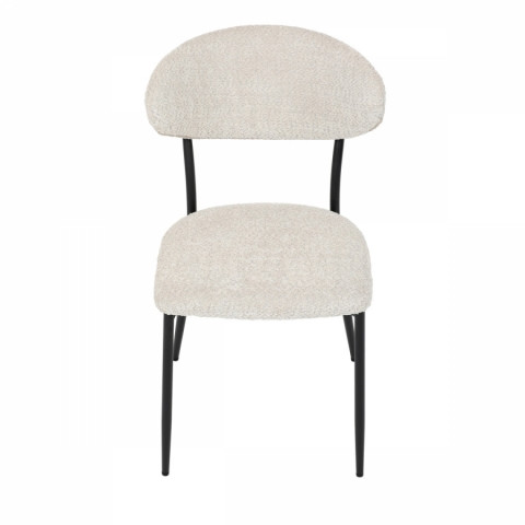 Jídelní židle krémová látka černé kovové nohy CT-W1021 CRM2 Autronic