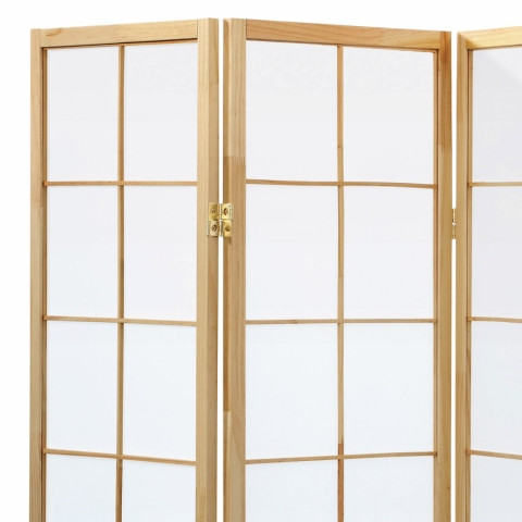 Paraván dřevěný 4 dílný masiv přírodní odstín EF-E804 NAT Akce, super cena, zlevněná doprava Autronic