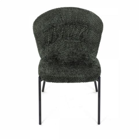 Židle jídelní zelená látka černé kovové nohy CT-W1077 GRN2 Autronic