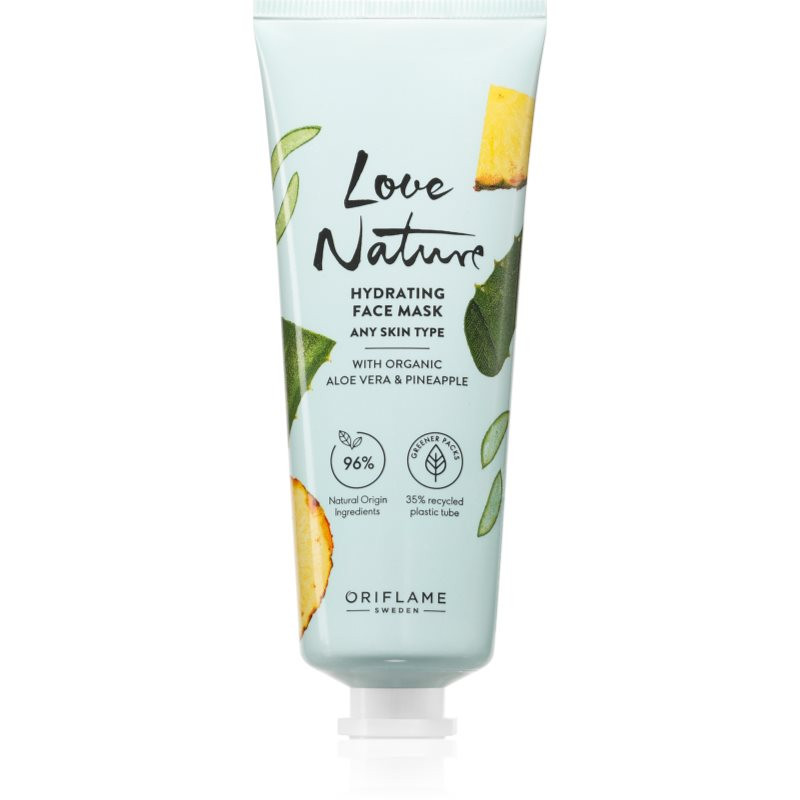 Oriflame Love Nature Organic Aloe Vera & Pineapple hydratační pleťová maska 75 ml