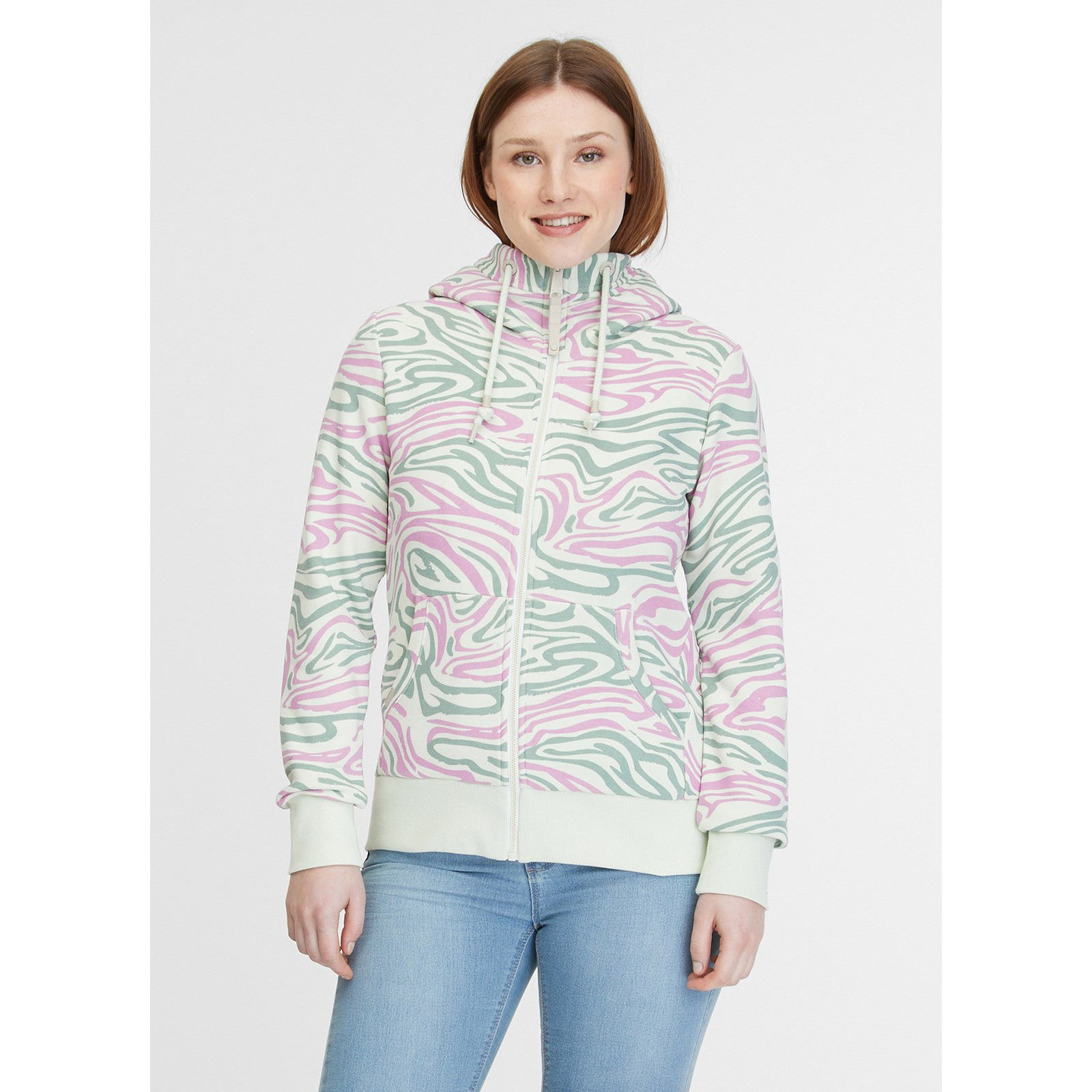 mikina RAGWEAR - Neskia Print Zip Light Mint (5045)