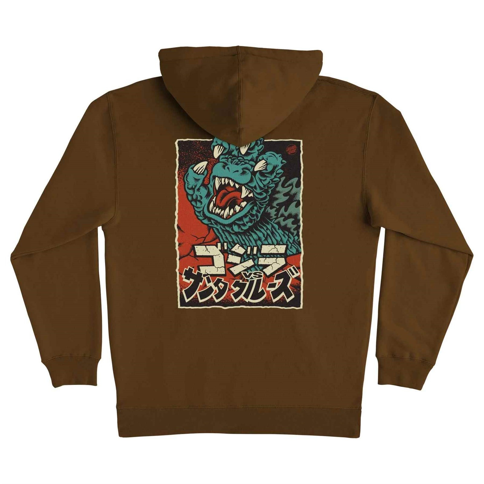 mikina SANTA CRUZ - Godzilla Hand PO Hooded Heavyweight Sweatshirt Brown (152606)