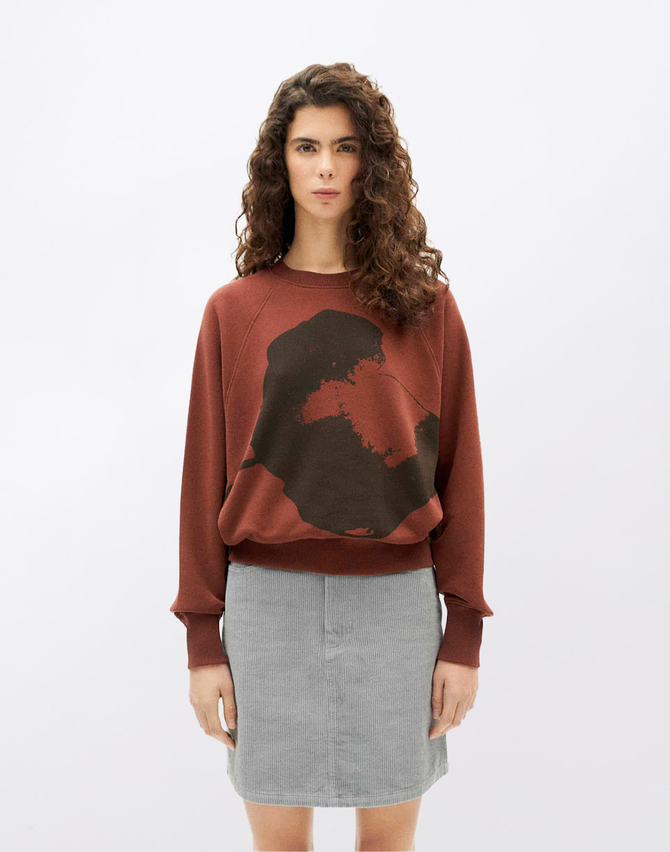 Thinking MU Grafito Flower Bonnie Sweatshirt GREY XS