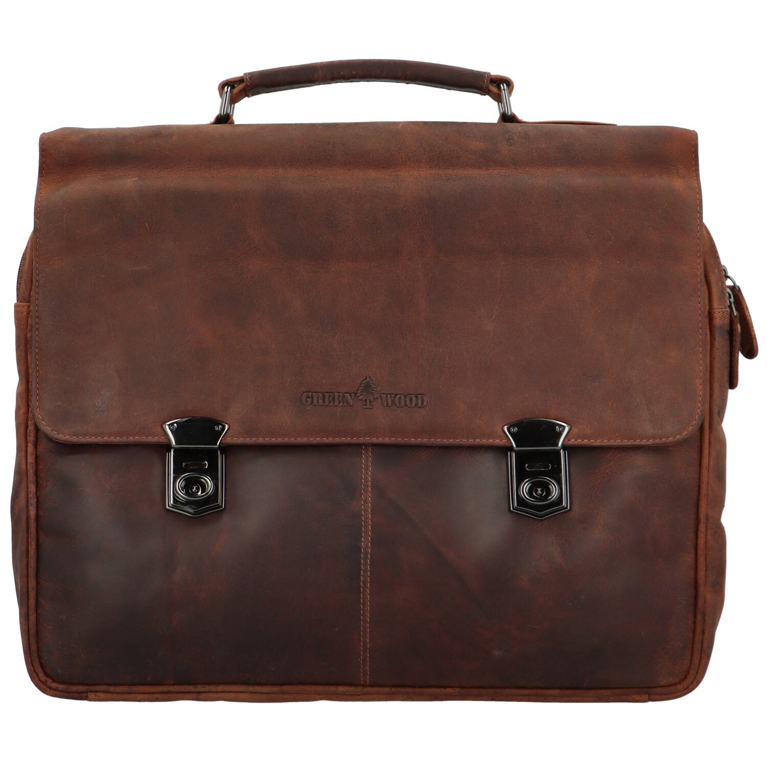 Stylová pánská kožená pracovní taška GW Plamen, hnědá