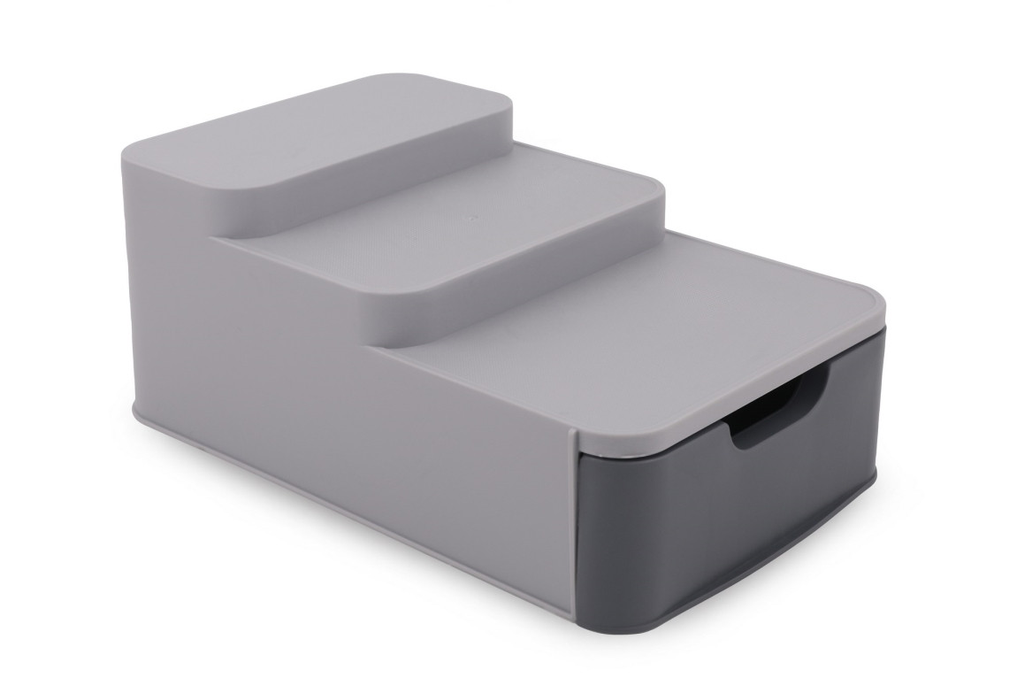 Plastový kuchyňský organizér, šedá, 11 x 16 x 26 cm