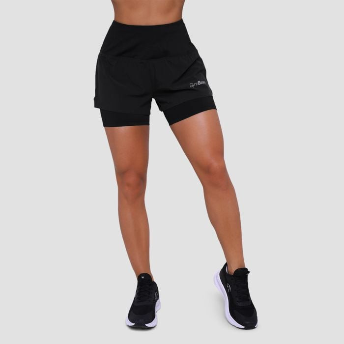 Dámské běžecké šortky 2in1 Pulse Black XL - GymBeam