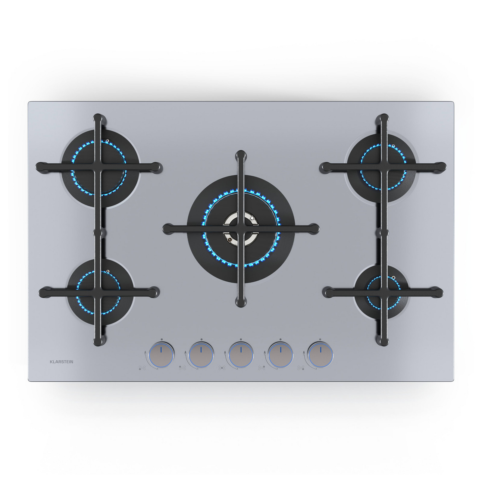 Klarstein Illuminosa 5 plynová varná deska 5 hořáků Sabaf hořák z nerezové oceli