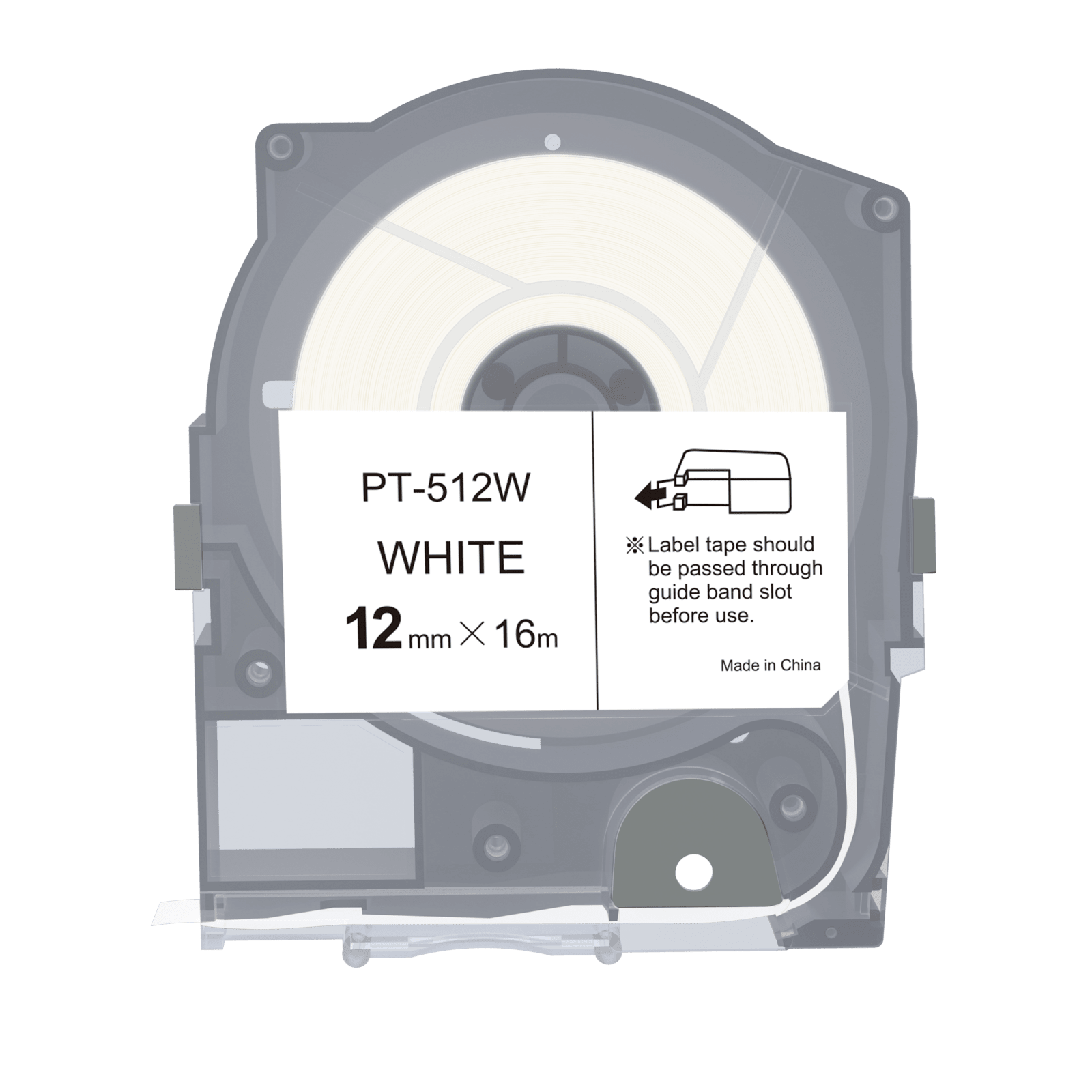 Max LM-512W, 12mm x 16m, bílá kompatibilní páska