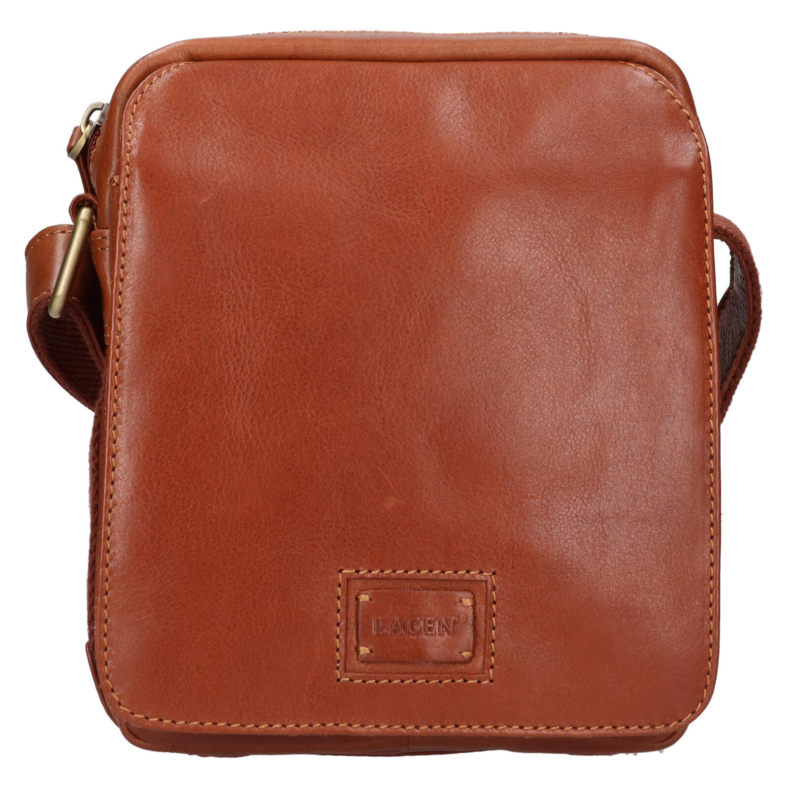 Pánská kožená taška přes rameno Lagen Ponten - koňak