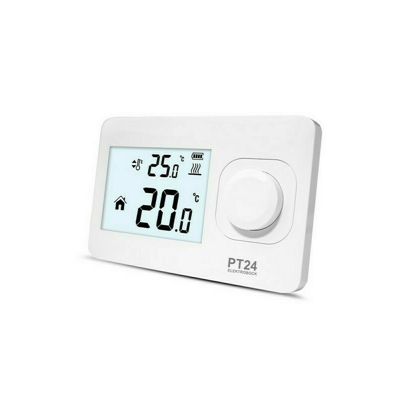 Termostat drátový digitální Elektrobock PT24 bílý