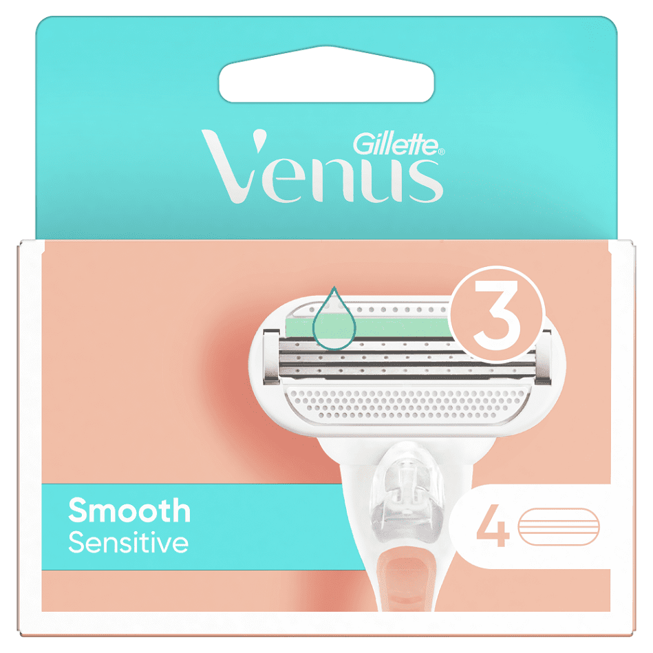 GILLETTE Venus Smooth Sensitive Náhradní hlavice 4 ks, poškozený obal