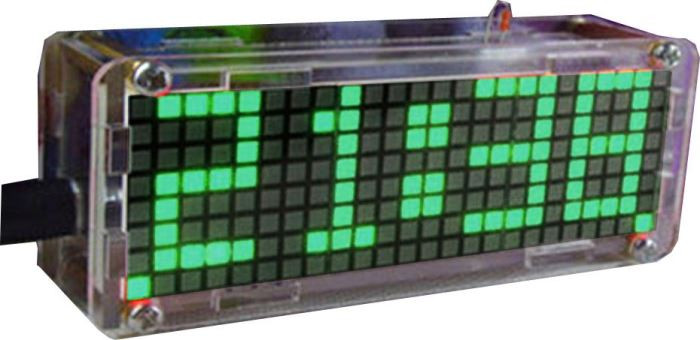 Digitální hodiny LED matrix s teploměrem - zelené