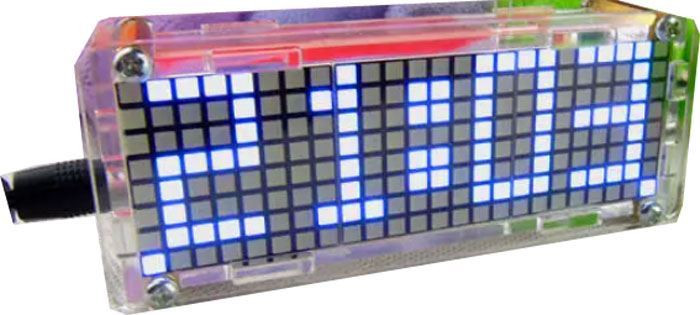 Digitální hodiny LED matrix s teploměrem - modré