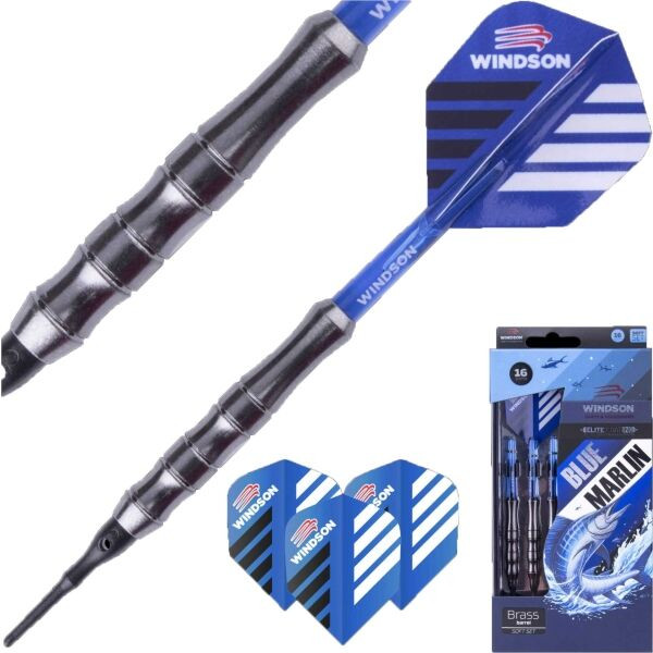 Windson BLUE MARLIN 16 G Set šipek s mosaznými barely a plastovými hroty, tmavě modrá, velikost