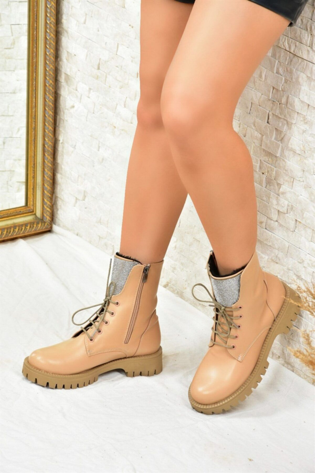 Fox Shoes Nude Stone Daily Women's Boots Boots