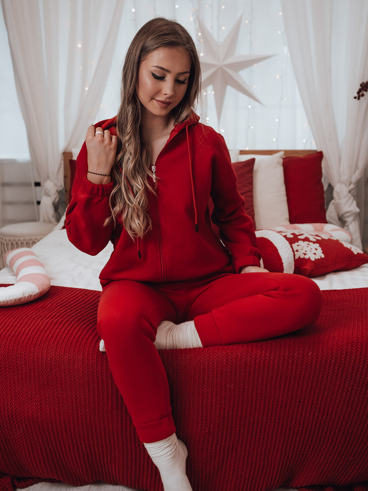 Komplet dresowy damski AMILIA PREMIUM czerwony Dstreet