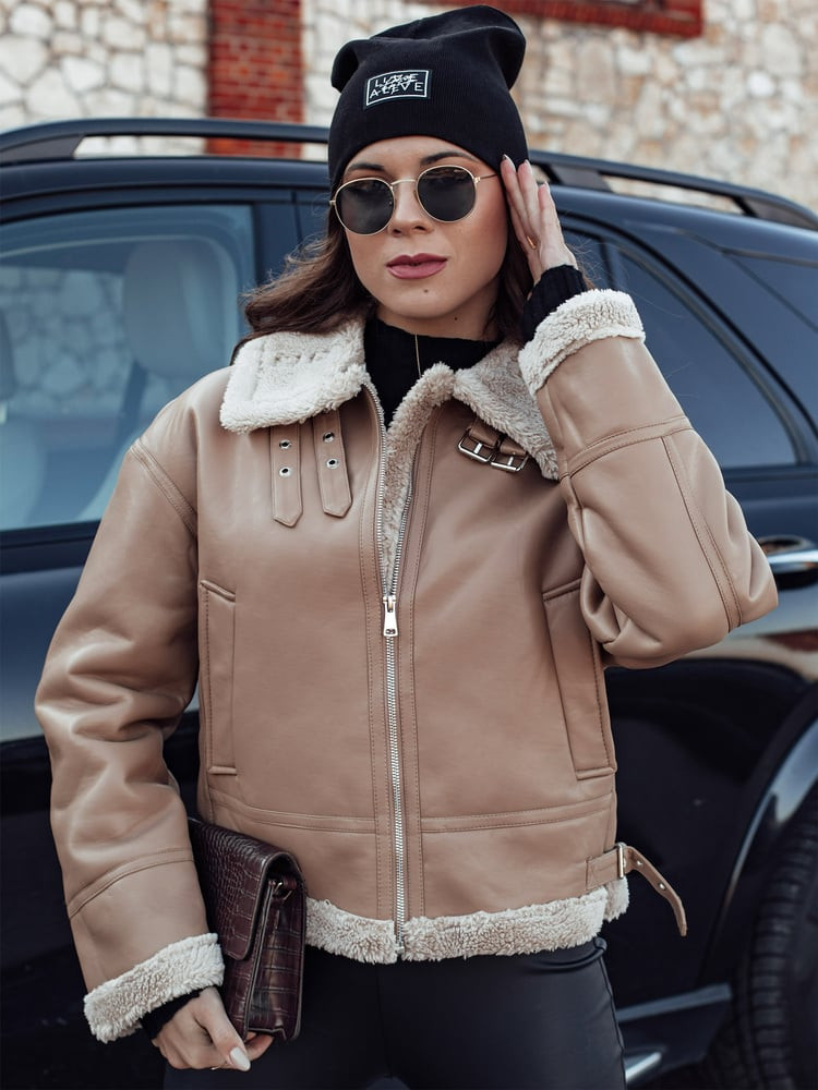 Kurtka damska SHEREB skórzana khaki Dstreet