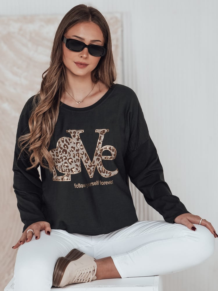 Bluzka damska one size LOVEGLOW ciemnoszara Dstreet