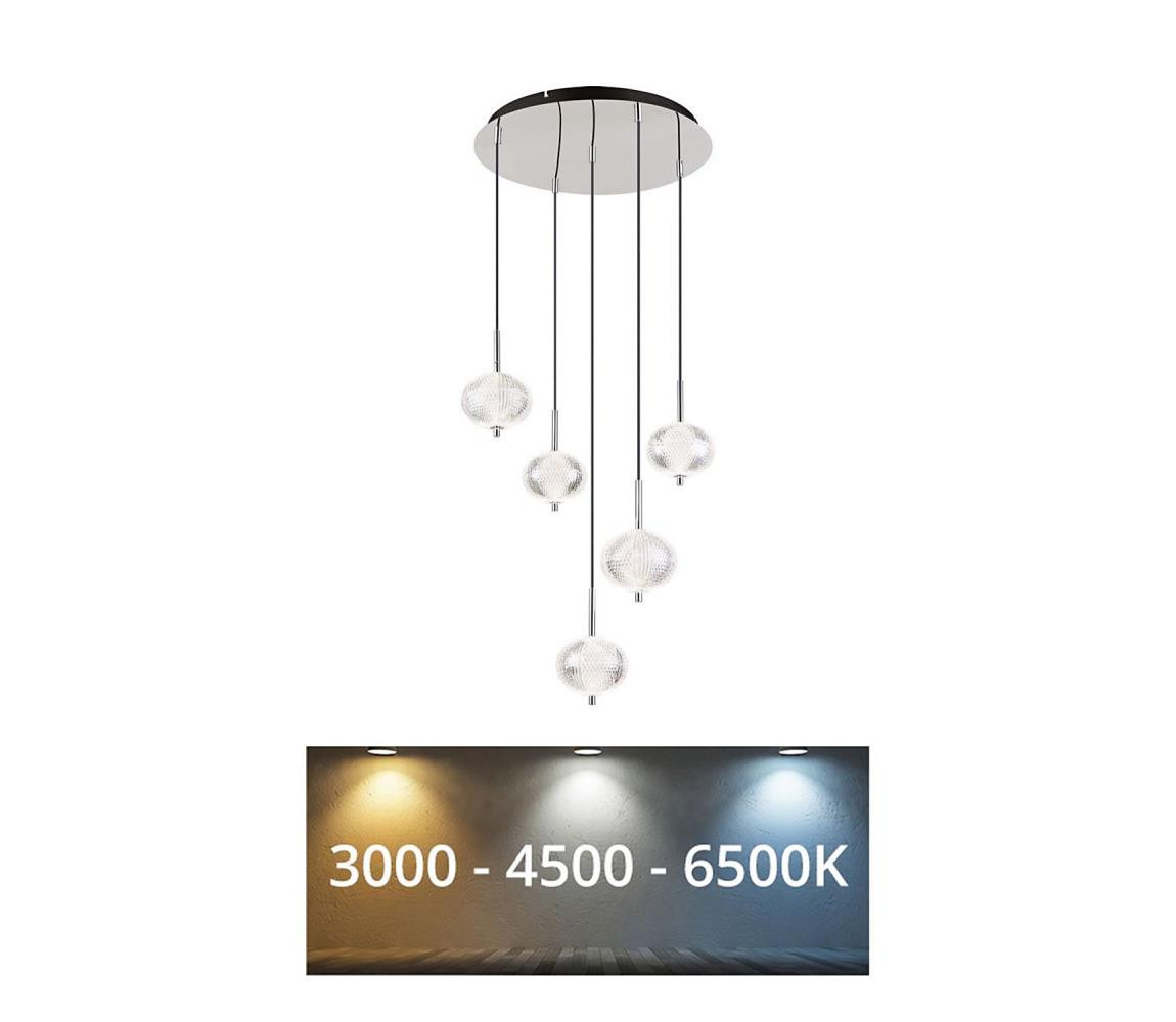 Globo Globo 16042-5HC - LED Lustr na lanku AIDA 5xLED/6,6W/230V 3000K/4500K/6500K