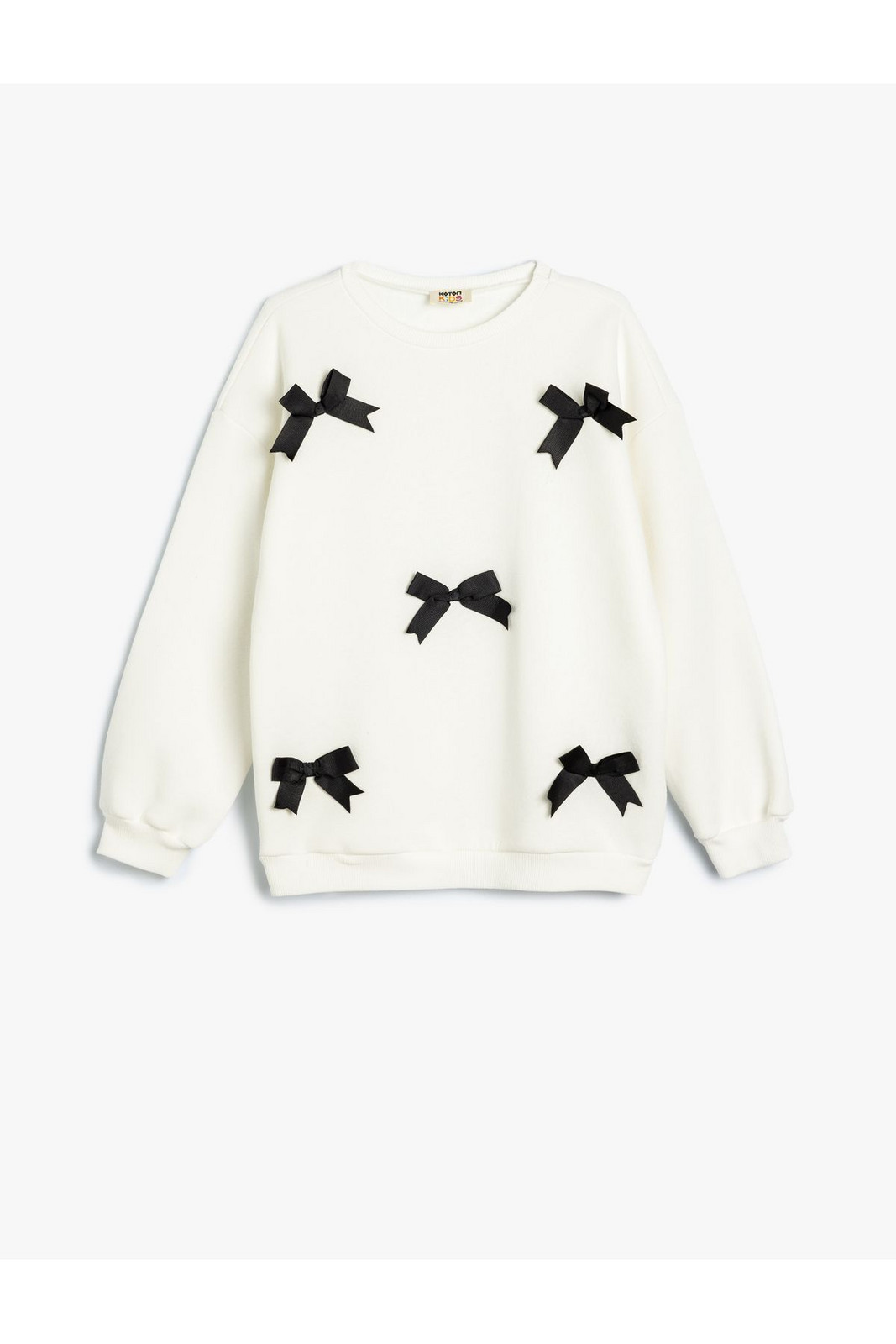 Koton Basic Sweat Crew Neck Long Sleeve Bow Detail