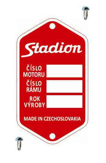 Diverse / Import Typový štítek s nýty  STADION /S11/S22/S23
