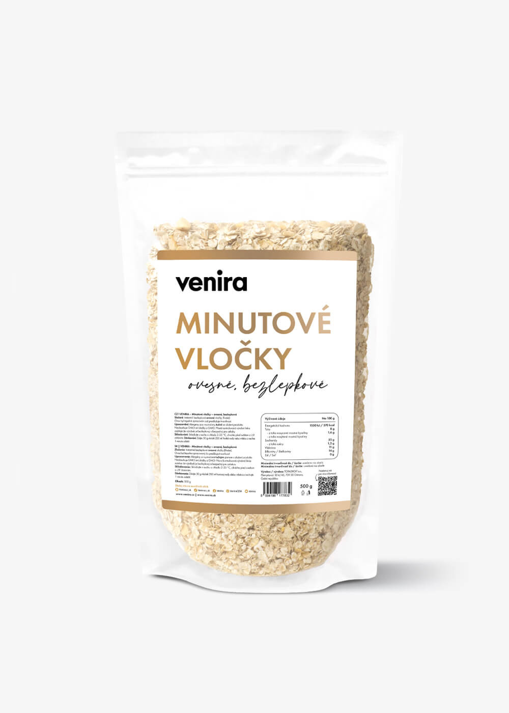 VENIRA superfast bezlepkové minutové ovesné vločky, 500 g