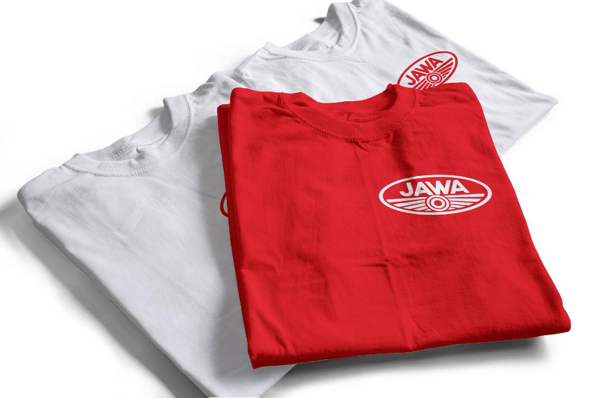 Diverse / Import Tričko s potiskem JAWA - S červené