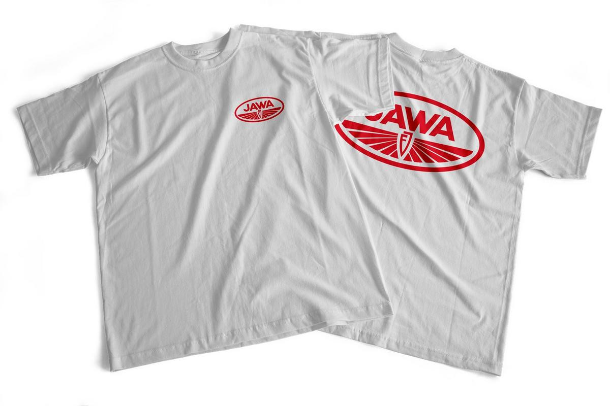 Diverse / Import Tričko s potiskem JAWA Fratišek Janeček (FJ) velikost - S bílé